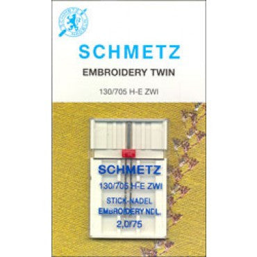 Schmetz Twin Embroidery 2.0/75