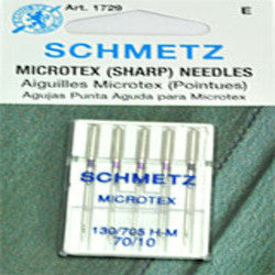 SCHMETZ NEEDLE- MICROTEX 10",......... 5PCS/CARDED